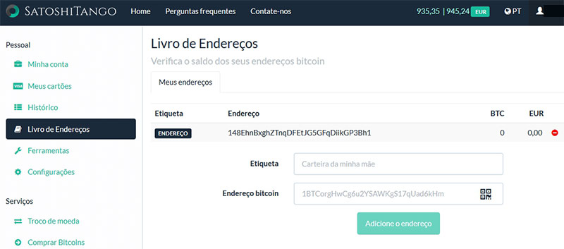 Carteira Bitcoin SatoshiTango