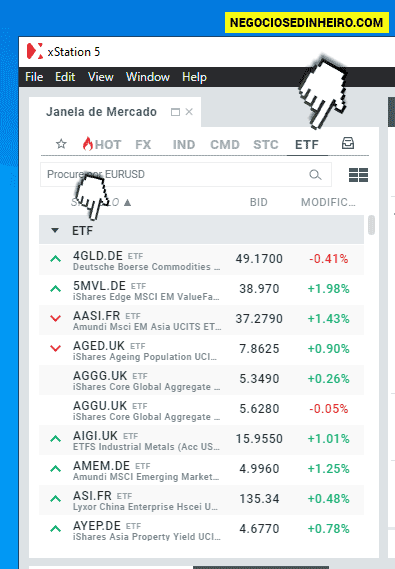 ETFs na corretora XTB