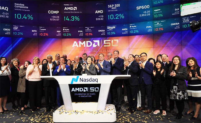 AMD a tocar o sino na Bolsa de Valores NASDAQ