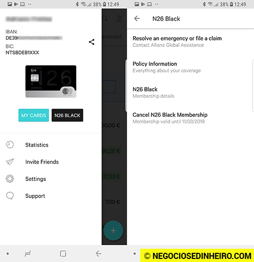 Como usar o seguro do cartão N26 Black