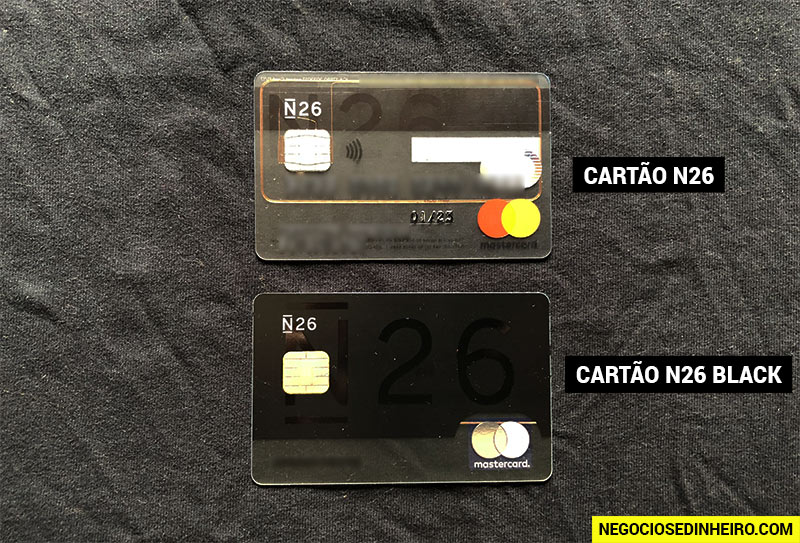 Cartão N26 Black e o Cartão N26 Standard Mastercard