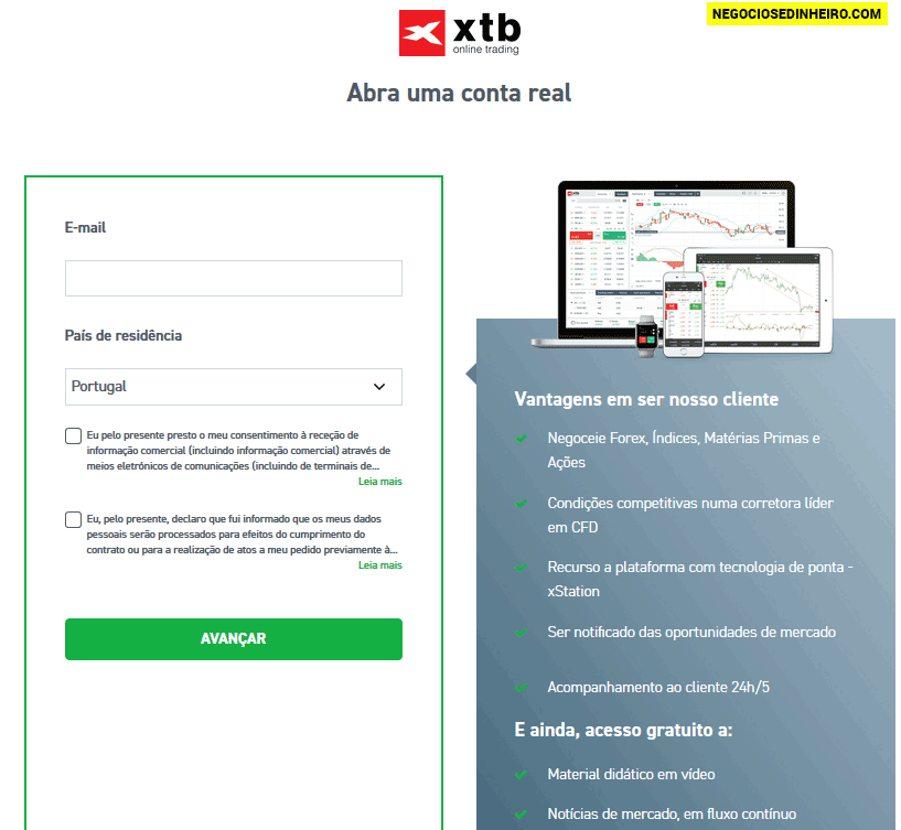 Como abrir conta na corretora XTB