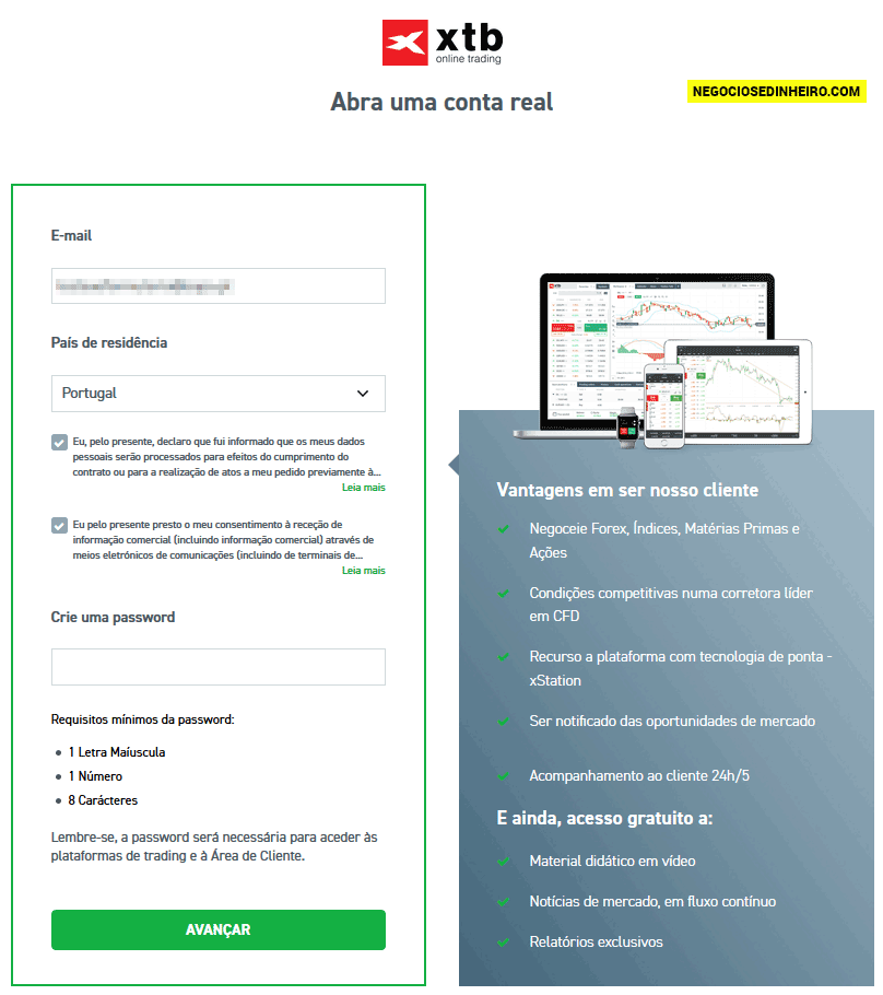 Como abrir conta na corretora XTB
