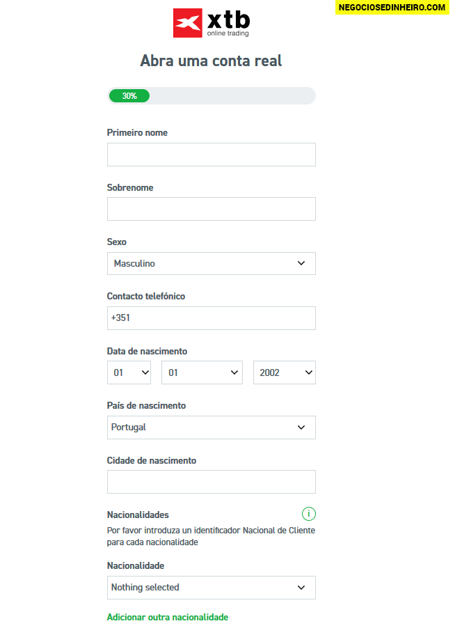 Como abrir conta na corretora XTB
