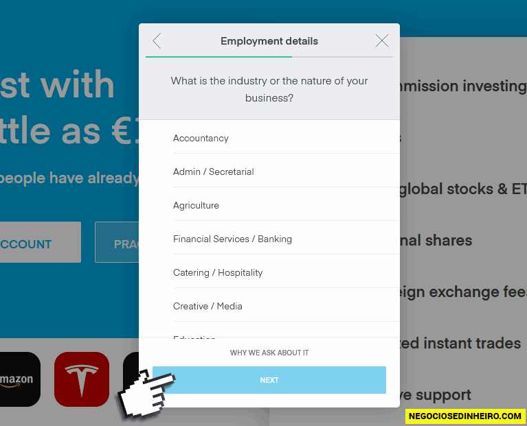 Como abrir conta na corretora Trading 212