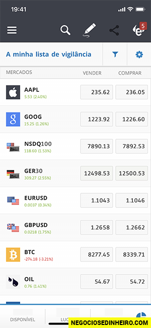 Como comprar ações no Etoro