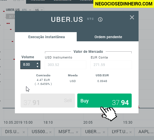 Como comprar ações da UBER