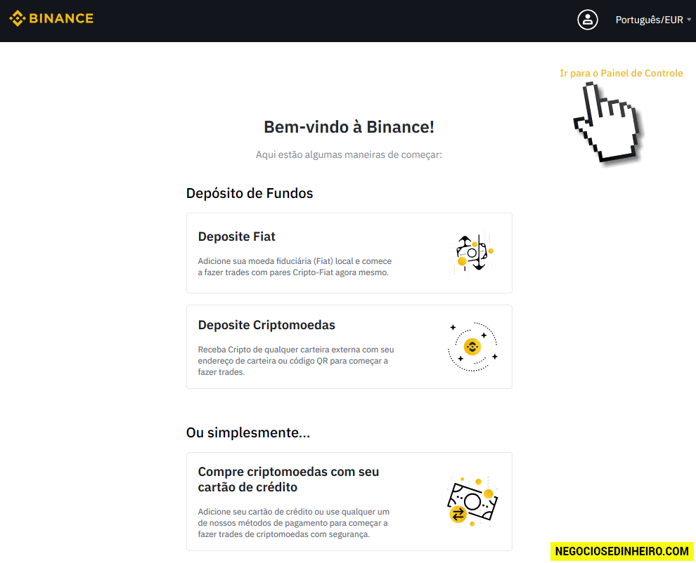 Como criar conta na Binance