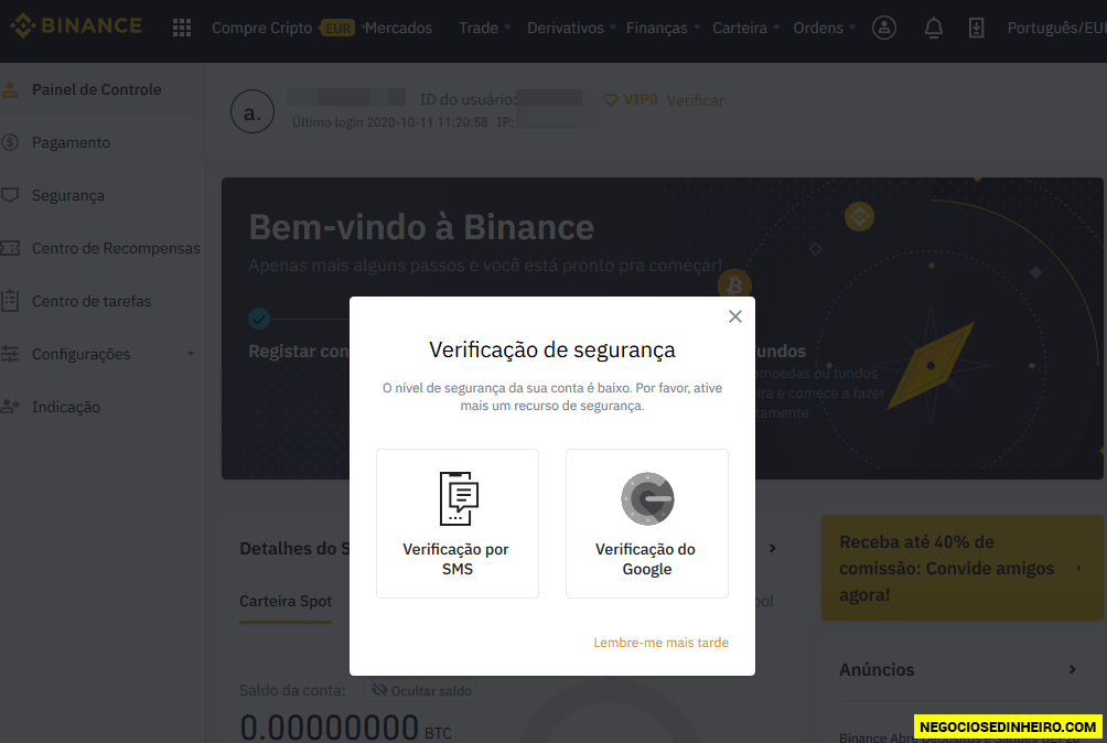 Como criar conta na Binance