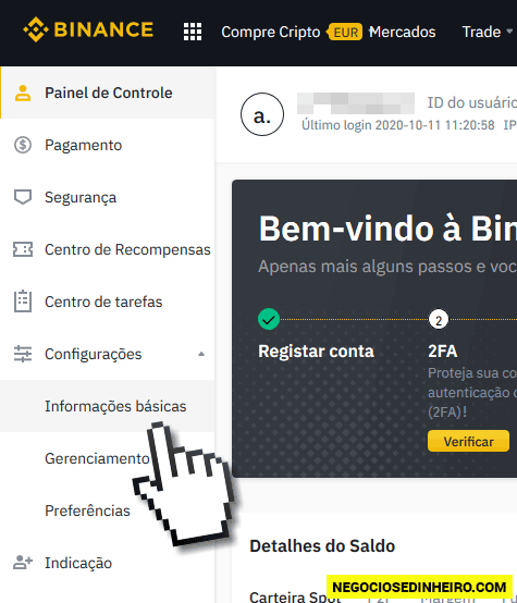 Como criar conta na Binance