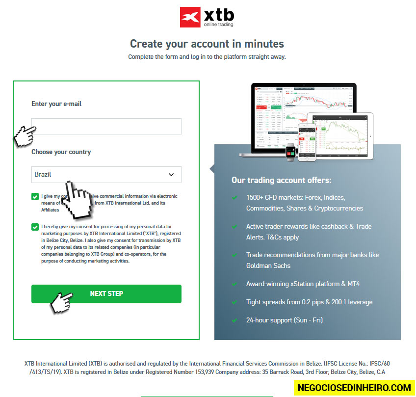 Como abrir conta na XTB Internacional