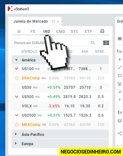 Como negociar índices usando a plataforma de trading xStation da XTB