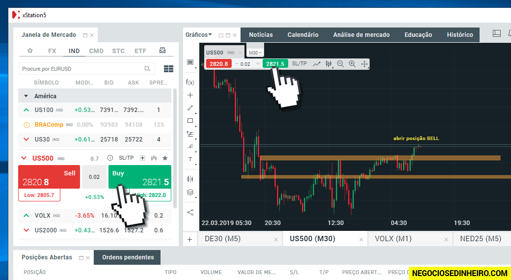 Como negociar índices usando a plataforma de trading xStation da XTB