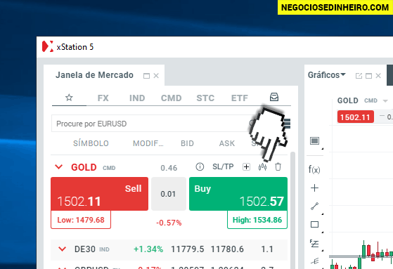 Como Negociar Ouro na corretora XTB