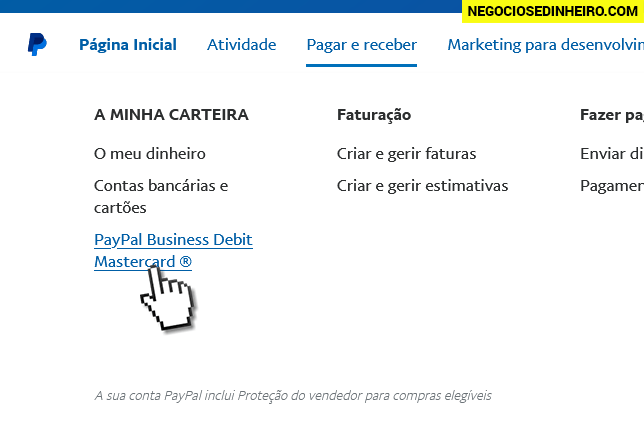 Como pedir Cartão Paypal Business