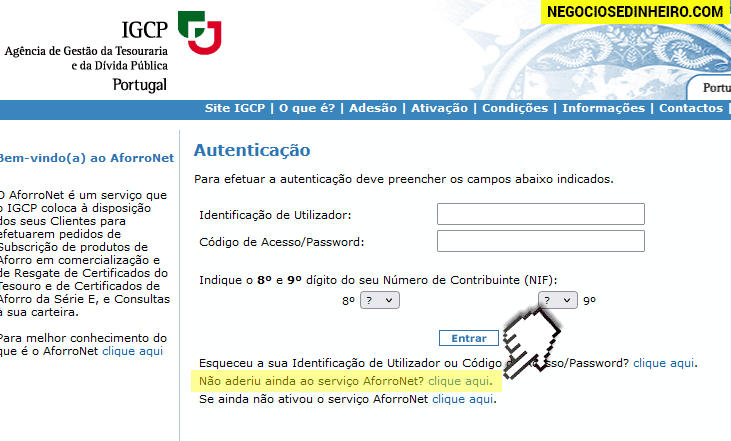 Como subscrever Certificados de Aforro pela Internet