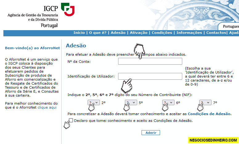 Como subscrever Certificados de Aforro pela Internet