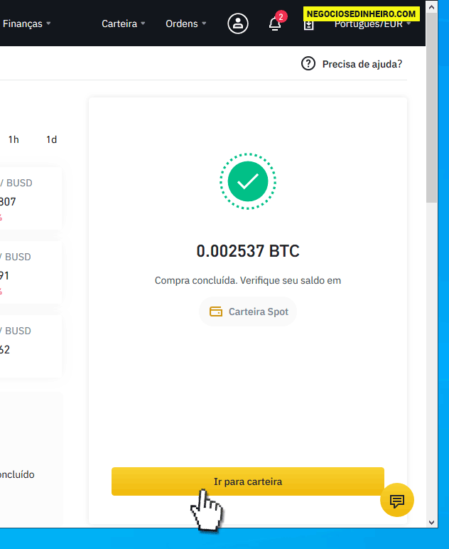 Como comprar Criptomoedas na Binance