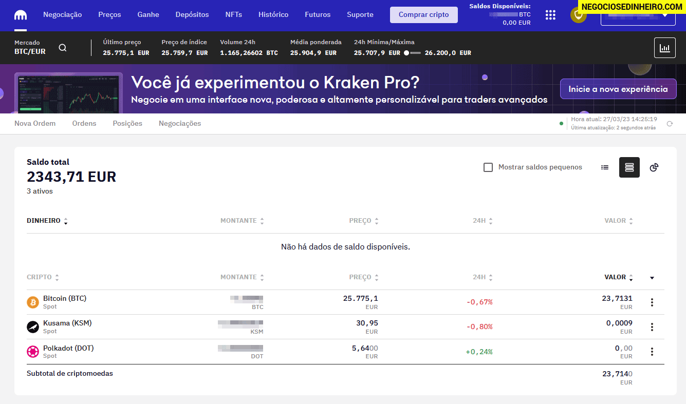 Comprar criptomoedas na Kraken