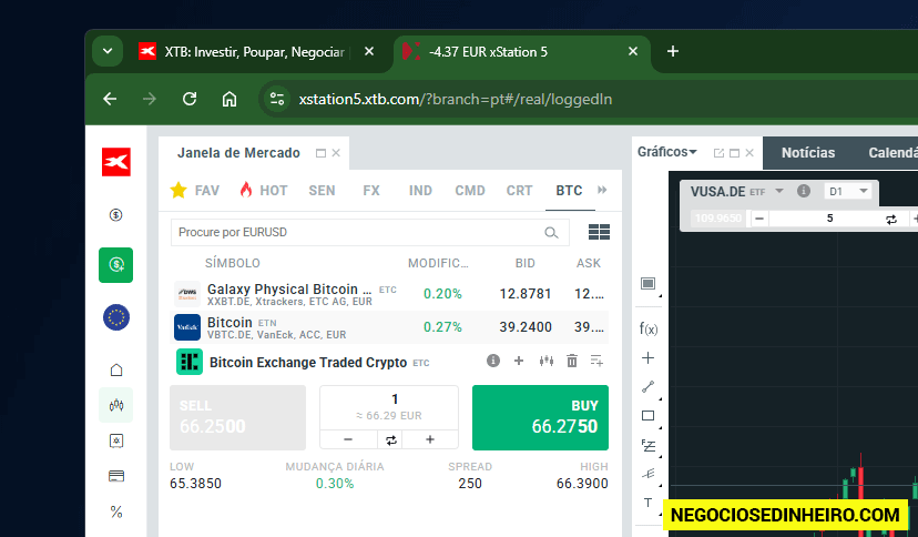 XTB ETFs Bitcoin ETFs Bitcoin disponíveis na corretora XTB