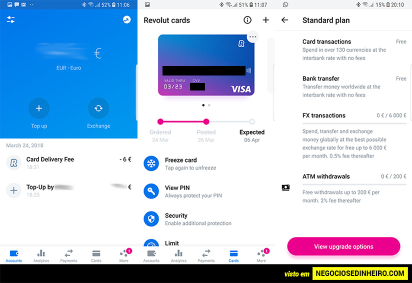 Como controlar o Cartão de Débito Revolut