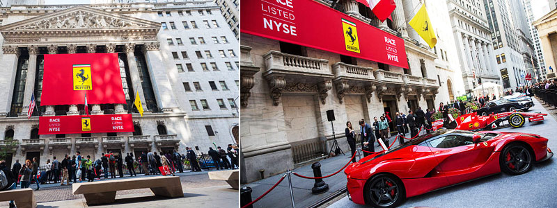 Dia de entrada na Bolsa de Valores NYSE da Ferrari