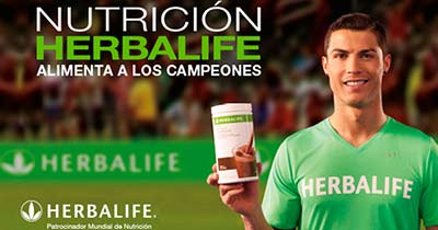 Herbalife usa a imagem do Cristiano Ronaldo para passar uma imagem de credibilidade