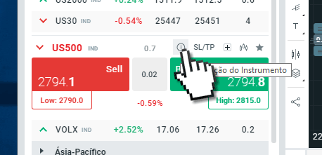 Informação sobre o CFD de índice na xStation