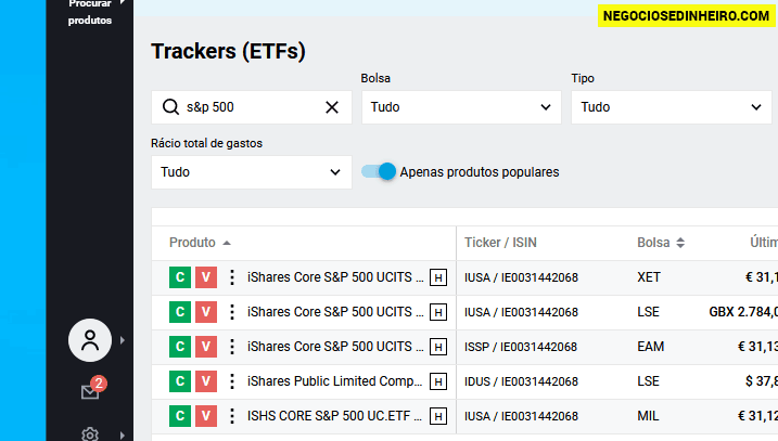 Investir em ETFs do S&P500