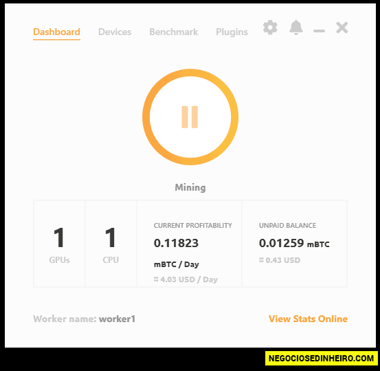 Programa NiceHash Miner