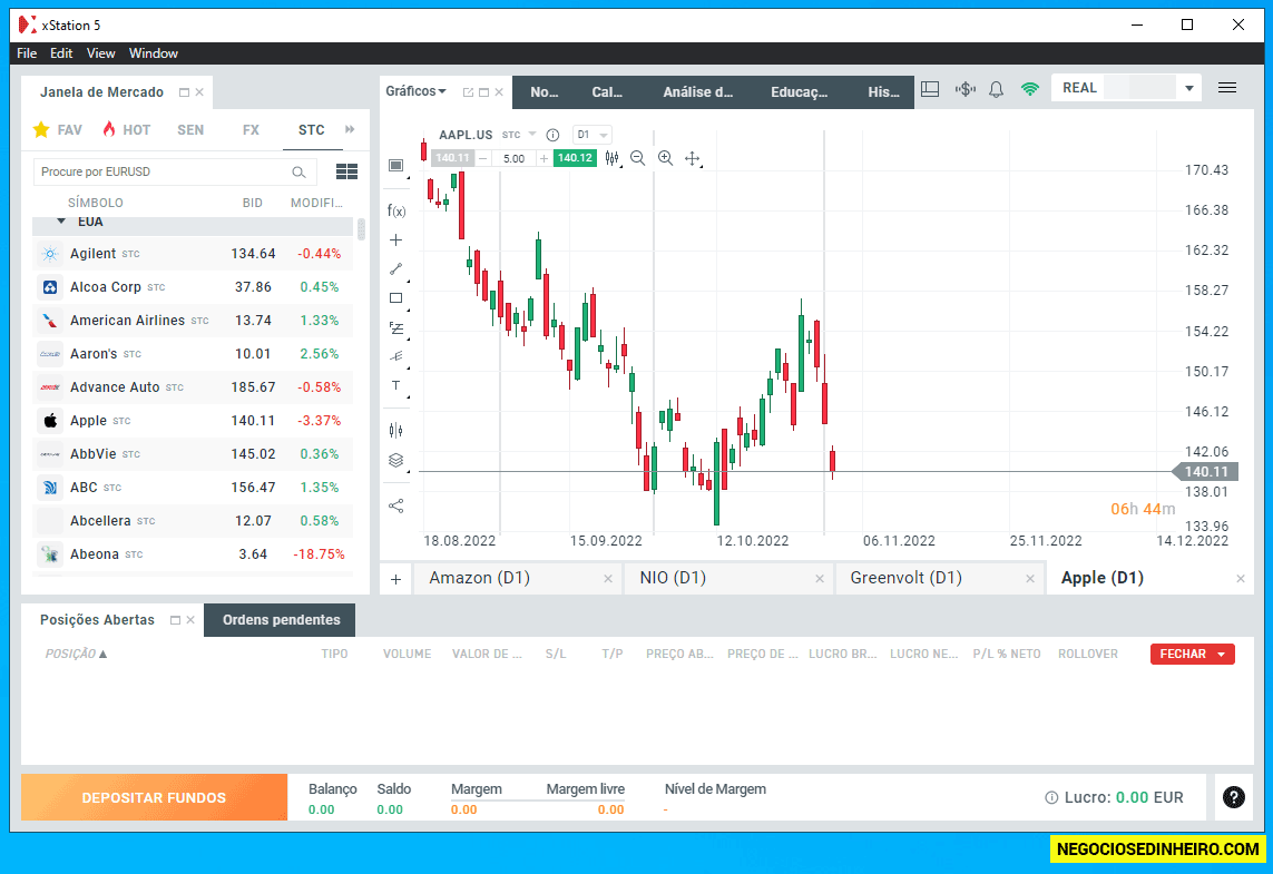 Plataforma corretora XTB