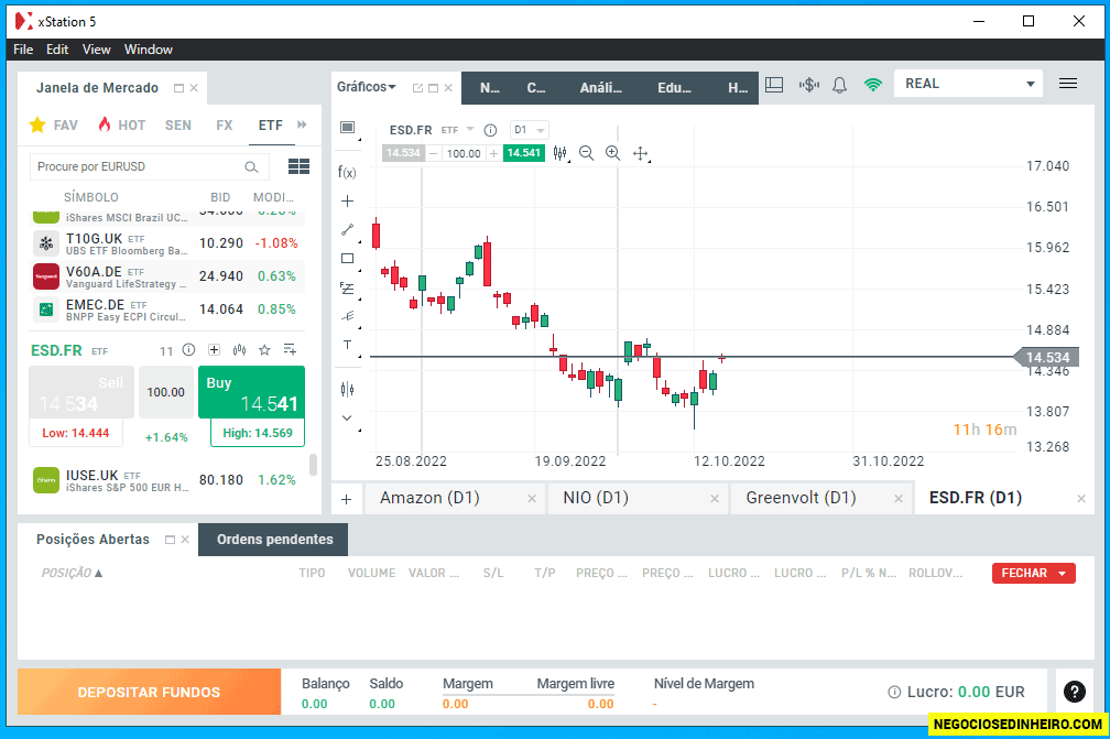 ETF S&P500 na plataforma XTB