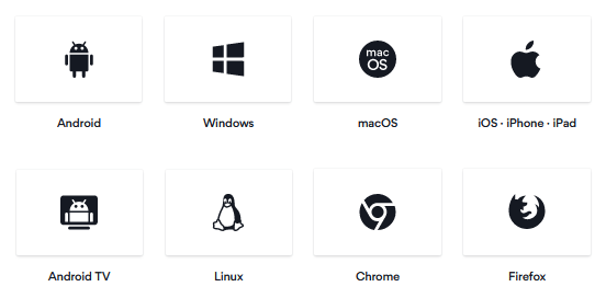 Plataformas disponíveis no NordVPN