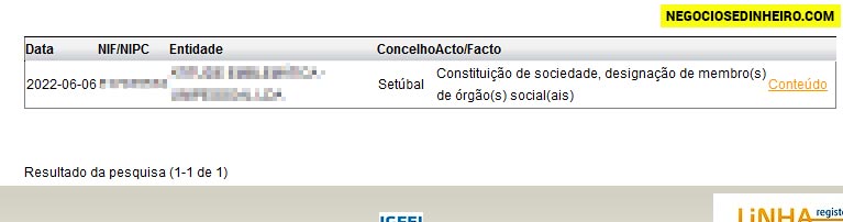 Como pesquisar dados empresa Portugal da Justiça