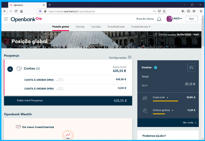 Site da conta Openbank