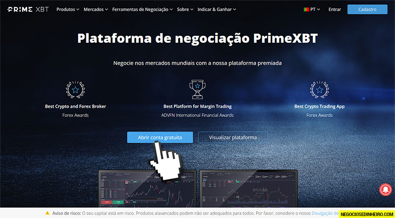 Site da PrimeXBT