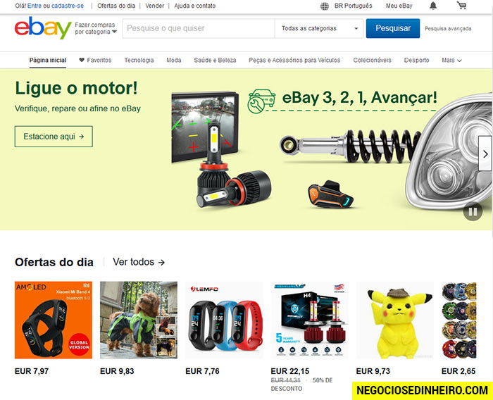 Vender coisas usadas no eBay